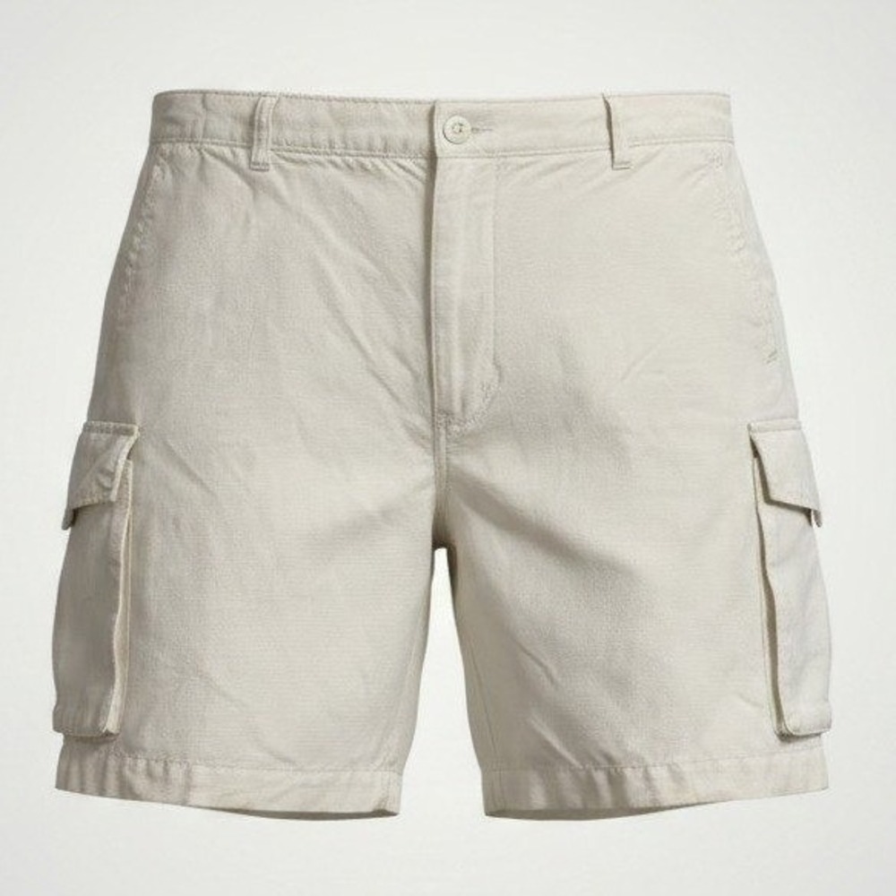 Breakwater Cargo Shorts Men 42 Off White Linen Blend Utility Coastal Beach
